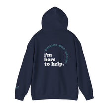 Load image into Gallery viewer, LivingWorks &quot;Questions about suicide?&quot; HELPER hoodie
