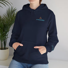 Load image into Gallery viewer, LivingWorks &quot;Questions about suicide?&quot; HELPER hoodie